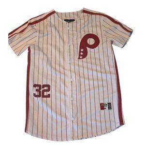 Bleeker & Mercer Philadelphia Phillies Jersey Pinstripe 32 Baseball‎